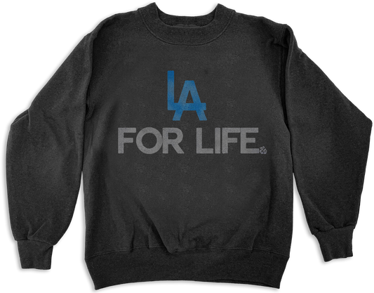 “LA 4 LIFE”  Vintage Black Crew Neck Sweatshirt