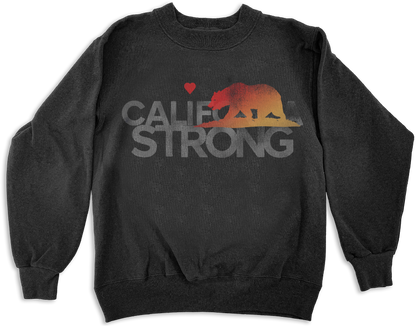 “CALIFORNIA STRONG”  Vintage Black Crew Neck Sweatshirt