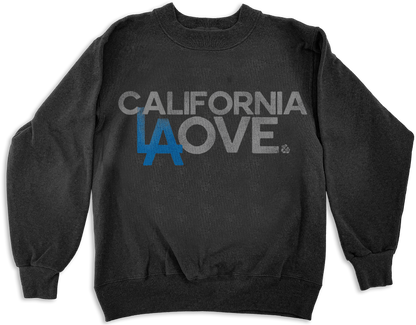 “CALIFORNIA LOVE”  Vintage Black Crew Neck Sweatshirt