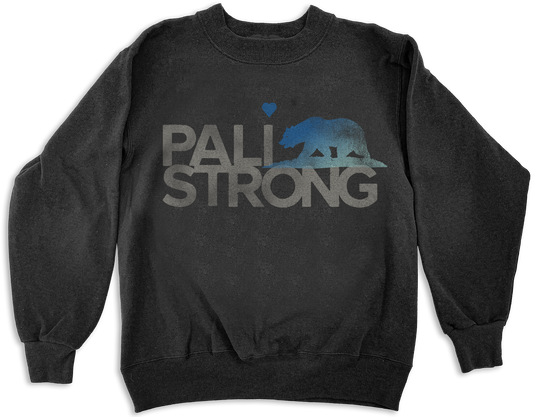 “PALI STRONG”  Vintage Black Crew Neck Sweatshirt