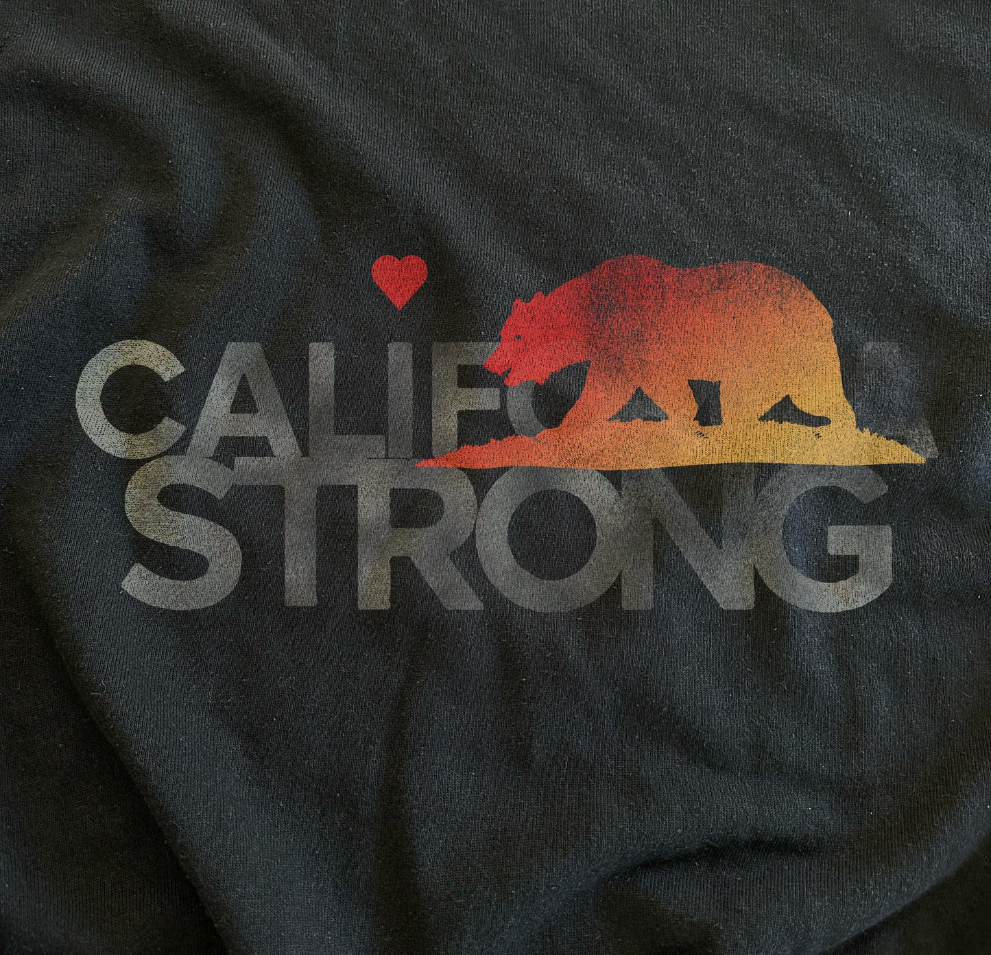 “CALIFORNIA STRONG”  Vintage Black Crew Neck Sweatshirt